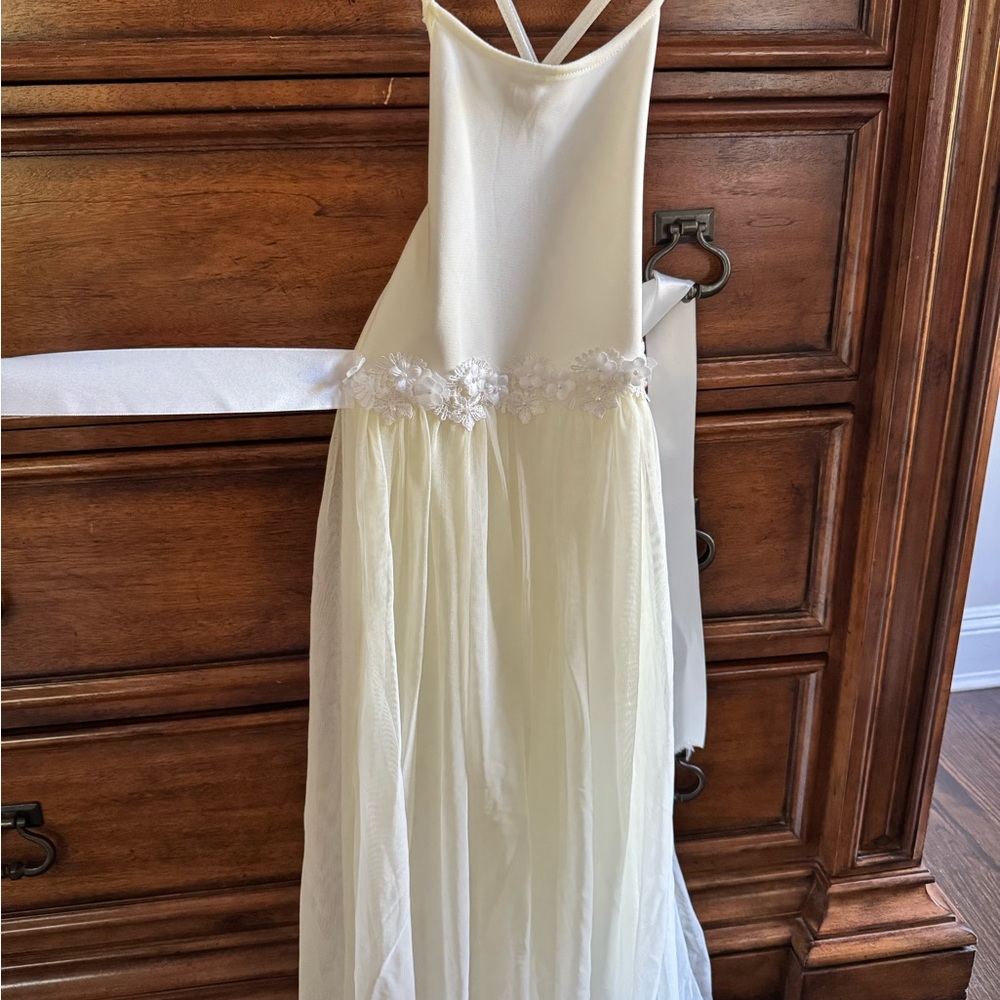 Elegant Cream Formal Kids Dress